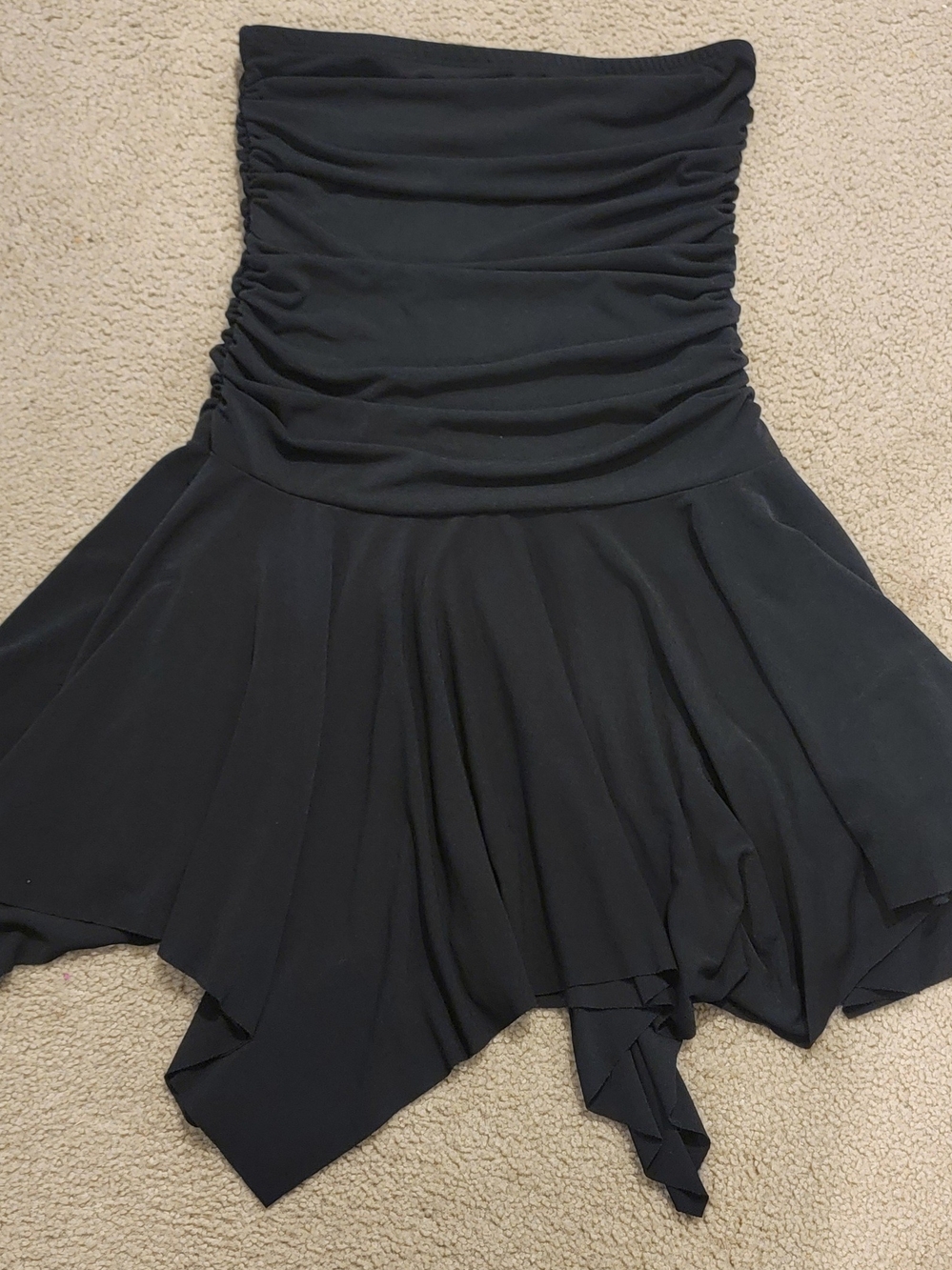 Madden NYC Black Strapless Ruched Skater Mini Dress Size Small